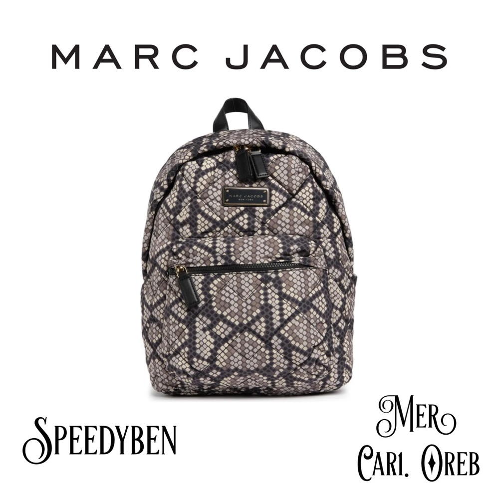 Marc Jacobs Quilted Nylon Printed Backpack NWT